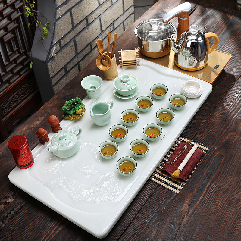 Cinnabar tea set suit household Kungfu Online jade May you always get more than you wish for tea tray Simplicity Tea Service Tea ceremony ceramics teapot teacupin the Tableware , Tea set , Tea package category - from Buy2taobao.com to provide professional Taobao agent buy service