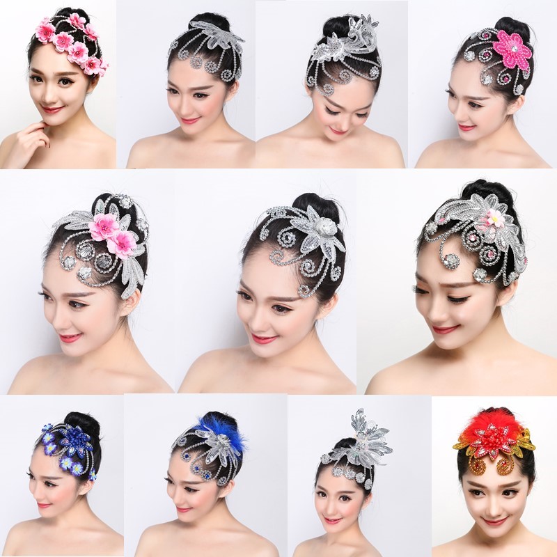 Dance headdress show Headdress Yangge Dance square Nation Classical dance stage perform Flower dance Latin modernin the Sports/Yoga/Fitness/Fans supplies , Dance/Aerobics/Gymnastics , More kinds of dance , More Dance Accessories category - from Buy2taobao.com to provide professional Taobao agent buy service