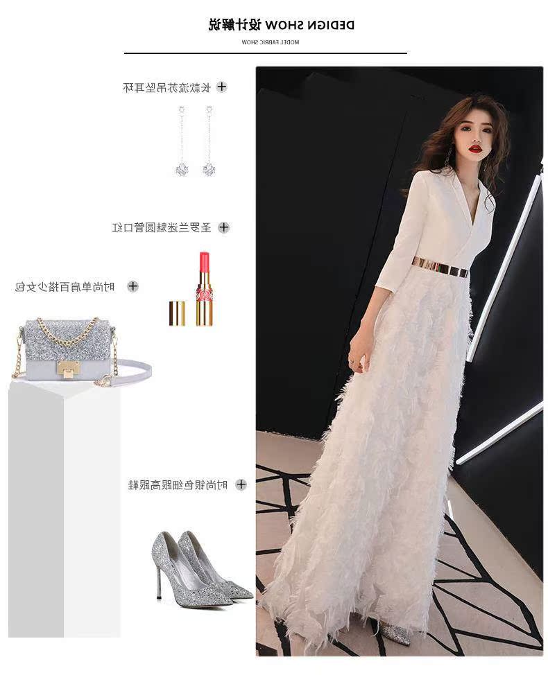 白色年会晚礼服女2019新款冬宴会优雅长款聚会派对连衣裙显瘦|msdalam kategori Butik wanita / wanita, perkahwinan/Cheongsam/pakaian, perkahwinan - dari Buy2taobao.com untuk memberikan perkhidmatan ejen Taobao profesional membeli