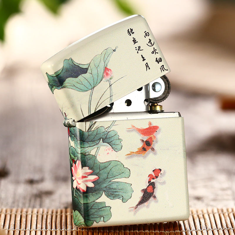 高档送礼富贵鲤鱼打火机吉祥正版九鱼图祝福zippo莲花荷塘年年有|ruв категории ZIPPO/швейцарский армейский нож/очки, бренд зажигалки и аксессуары, ZIPPO/" - от Buy2taobao.com для оказания профессиональной услуги покупки агента Taobao