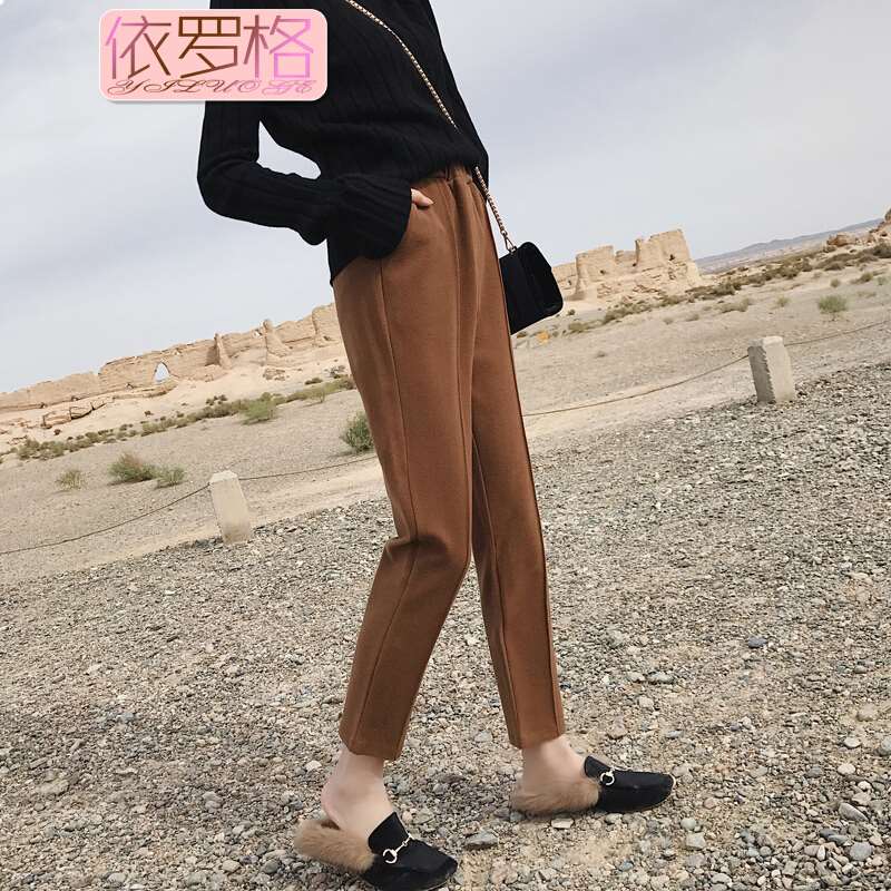 依罗格毛呢裤女2017秋冬高腰休闲裤韩版宽松小脚裤直筒九分萝卜呢在类目 模玩/动漫/周边/cos/桌游, Cosplay服饰/道具/服务, Cosplay女装中 - 来自Buy2taobao.com提供专业的淘宝代购服务