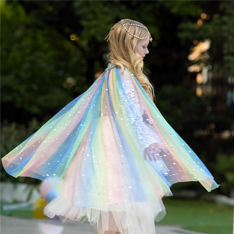 儿童星星网纱披风夏季女童披肩防晒服公主装扮六一表演出服装闪光|msdalam kategori Kanak-kanak/Bayi/Keluarga dipasang, jubah/jubah - dari Buy2taobao.com untuk memberikan perkhidmatan ejen Taobao profesional membeli