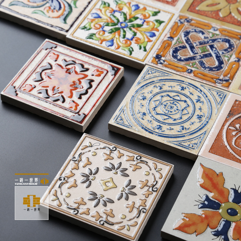 Ceramic tiles floor tile Hand drawn European Garden Mediterranean style Garden Tile Motif stairs 80in the Decoration main material , Ceramic tile , Tile decorative accessories , Motif category - from Buy2taobao.com to provide professional Taobao agent buy service