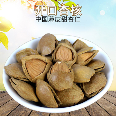 百山味 开口杏核500克X3袋壳杏仁坚果熟零食炒货蔚县特产开袋即食