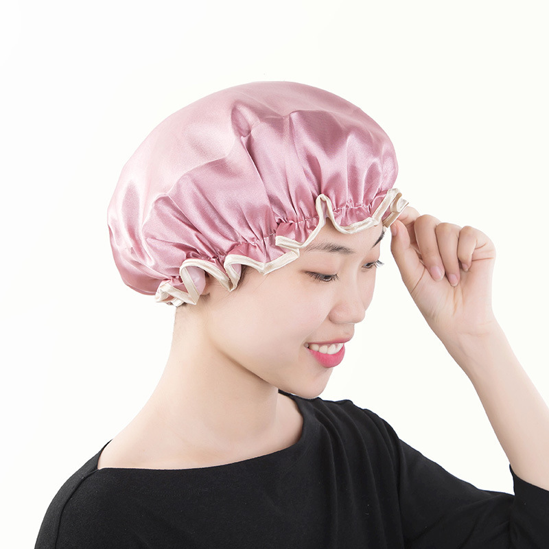double-deck waterproof Shower cap Female models adult take a shower Bathing cap thickening Lampblack waterproof Makeup Carding Bathing capin the Family/Personal Cleaning Tools , Personal care cleaning appliances , Shower cap category - from Buy2taobao.com to provide professional Taobao agent buy service