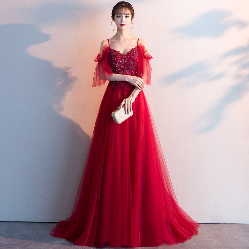 孕妇敬酒服新娘2019春款结婚订婚回门答谢宴吊带礼服女显瘦遮肚子在类目 女装/女士精品, 婚纱/旗袍/礼服, 礼服/晚装中 - 来自Buy2taobao.com提供专业的淘宝代购服务