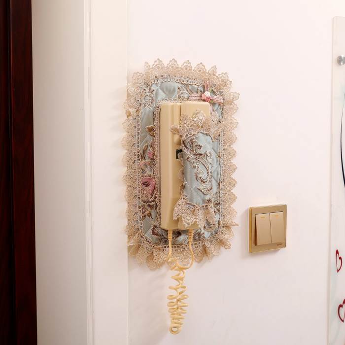 2018 New products doorbell Interlocutor 2 Set of parts Decorative cover European style Embroidery Lace Visual telephone smart coverin the Home Fabric , Dust protection cover , Phone Case category - from Buy2taobao.com to provide professional Taobao agent buy service