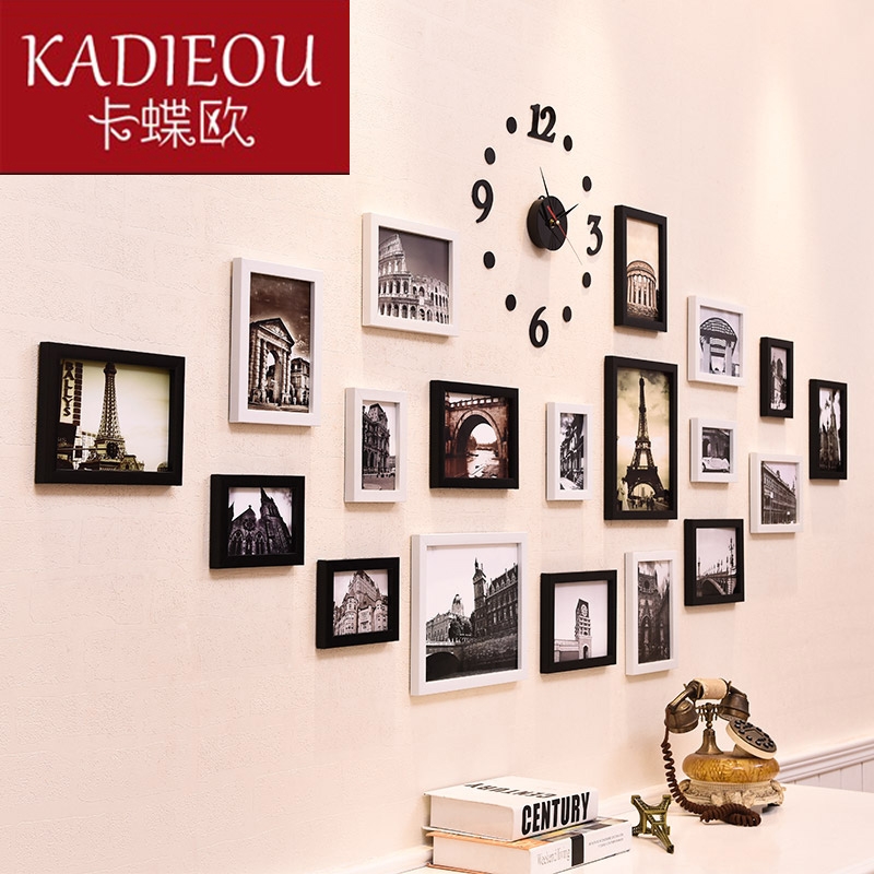 European style originality clocks and watches Photo wall decorate Simplicity modern a living room combination Photo frame Wall hanging Photo wallin the Home accessories , Photo/Photo Wall , Photo Wall category - from Buy2taobao.com to provide professional Taobao agent buy service
