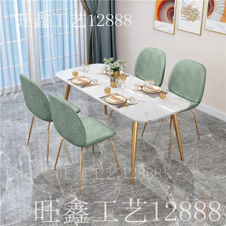 餐厅轻奢大理石长方形餐桌椅组合现代简约家用小户型北欧吃饭桌子|msdalam kategori perabot kediaman, of Tables, meja makan - dari Buy2taobao.com untuk memberikan perkhidmatan ejen Taobao profesional membeli