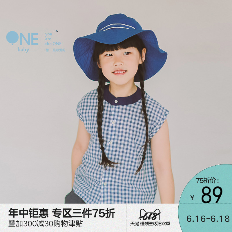 babyONE儿童夏季衬衫2019年女童格纹无袖圆领衬衣宝宝格子衬衫在类目 童装/婴儿装/亲子装, 衬衫中 - 来自Buy2taobao.com提供专业的淘宝代购服务