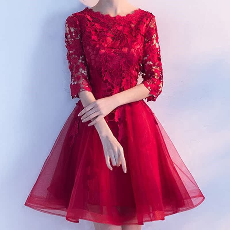 。敬酒服新娘春季2018新款短款聚会宴会结婚回门晚礼服女连衣裙显在类目 女装/女士精品, 婚纱/旗袍/礼服, 礼服/晚装中 - 来自Buy2taobao.com提供专业的淘宝代购服务