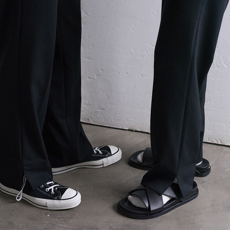 MRCYC Straight trousers Retro Wide leg pants Trousers Split ends Easy Western-style trousers leisure time Men's trousersin the Men's clothing, Casual pants category - from Buy2taobao.com to provide professional Taobao agent buy service