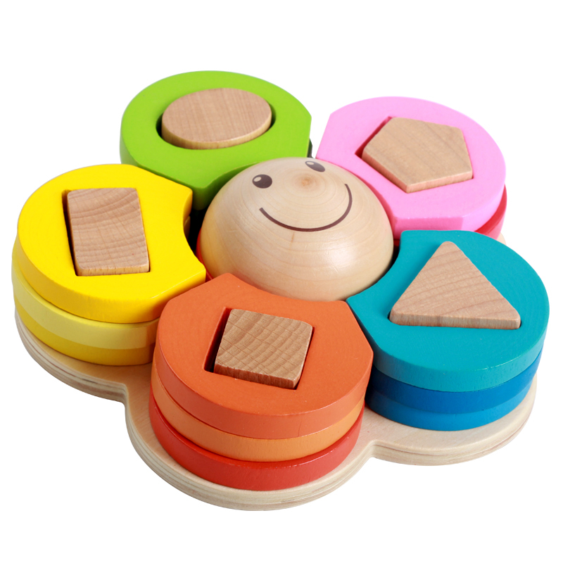 Flower shape Color initiation wooden children Stacked layers Puzzle initiation Toysin the Toy/Childs/Puzzle/Building block/Model , Beads/Jigsaw/Pair/Disassembly/Beat Toy , Geometry sets column category - from Buy2taobao.com to provide professional Taobao agent buy service