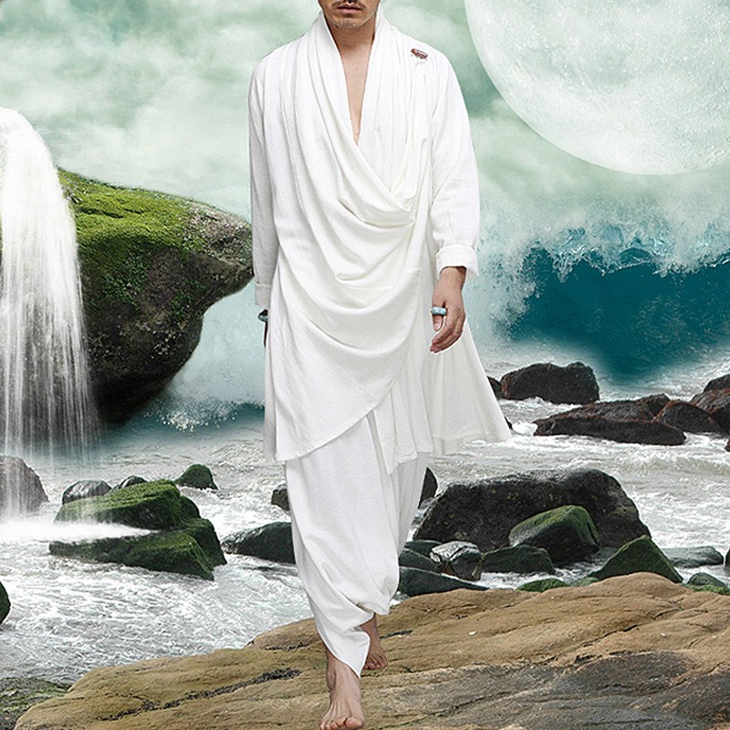 汉服男古风套装中国风居士服禅服亚麻唐装仙气宽松古装佛系男装秋|msdalam kategori Pakaian Lelaki, pakaian kebangsaan - dari Buy2taobao.com untuk memberikan perkhidmatan ejen Taobao profesional membeli