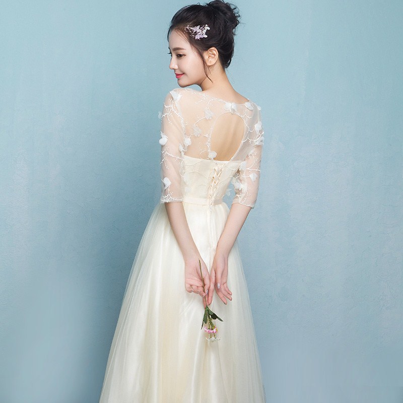 香槟色伴娘服姐妹团中式学生裙装女长款礼服大码仙气质2019新款春在类目 女装/女士精品, 婚纱/旗袍/礼服, 礼服/晚装中 - 来自Buy2taobao.com提供专业的淘宝代购服务