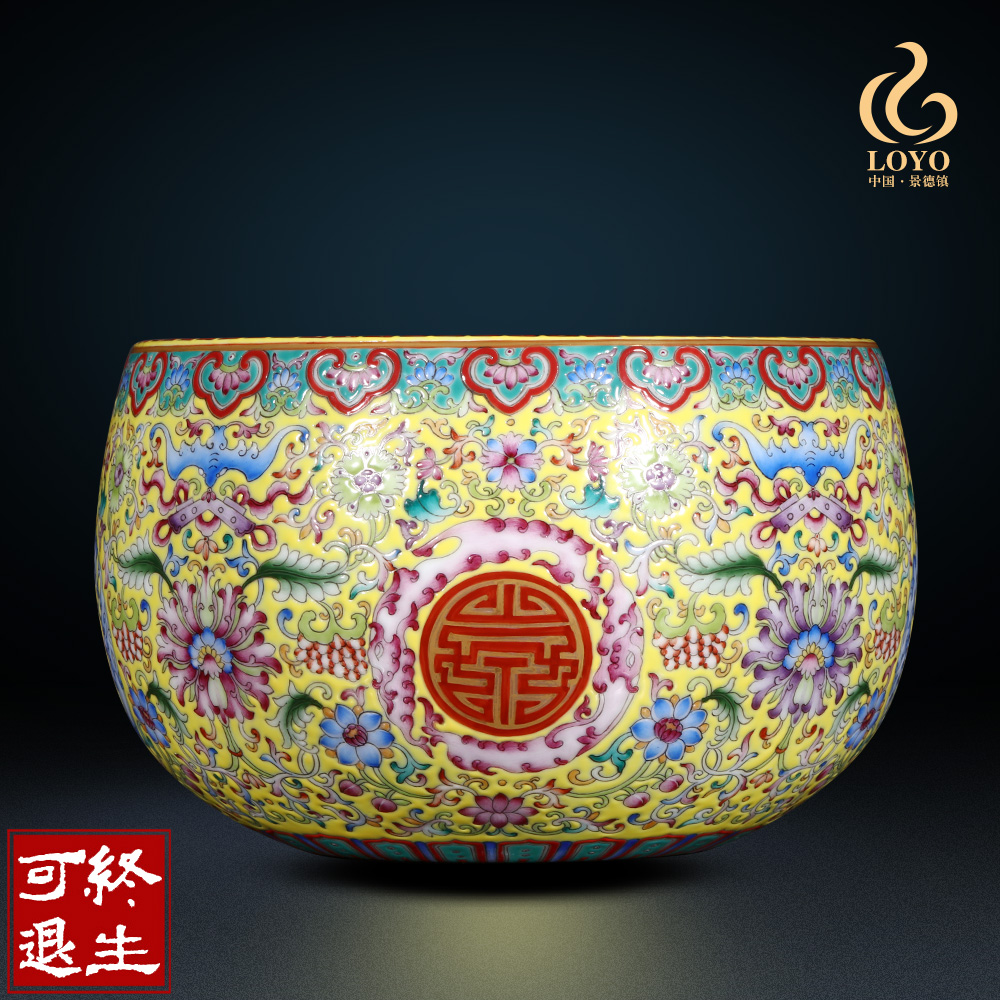 景德镇陶瓷器仿清乾隆珐琅彩万寿纹笔洗中式家居书房装饰品摆设在类目 餐饮具, 茶具, 茶道/零配中 - 来自Buy2taobao.com提供专业的淘宝代购服务