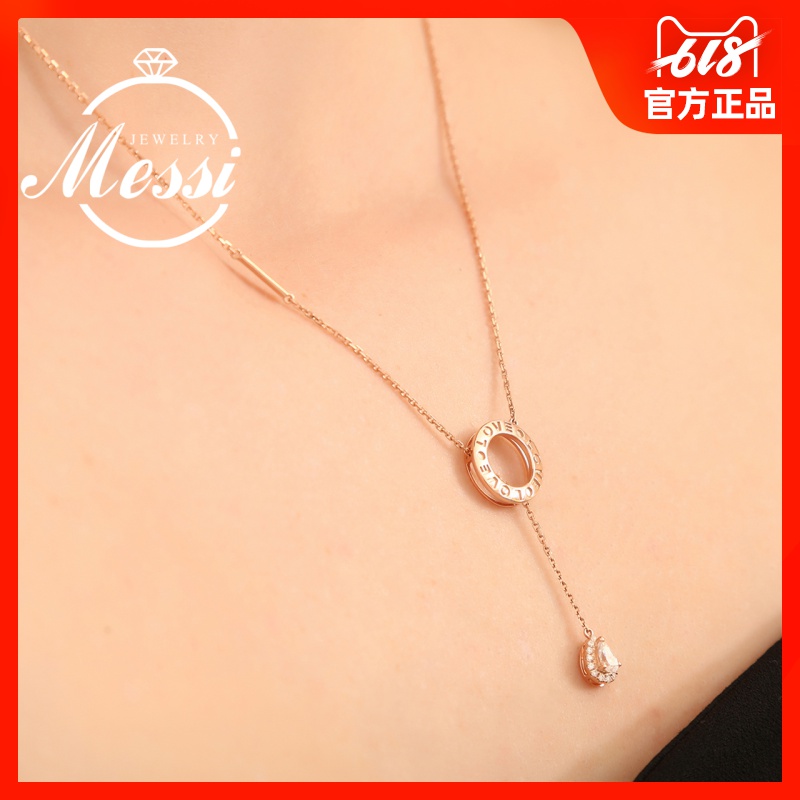 Tassel necklace 18K Rose Gold clavicle Yellow color Morsang Pendant LOVE Necklace bubble Single drill customizationin the Jewelry/Diamond/Jade/Gold , K gold jewelry, Choker category - from Buy2taobao.com to provide professional Taobao agent buy service