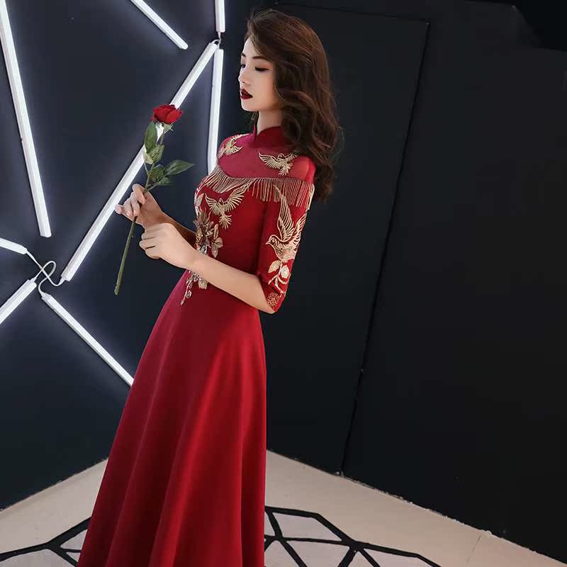敬酒服新娘2019结婚新款春夏季长款红色中式婚纱回门服晚礼服裙女在类目 女装/女士精品, 婚纱/旗袍/礼服, 礼服/晚装中 - 来自Buy2taobao.com提供专业的淘宝代购服务