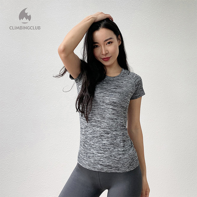 运动短袖女夏季薄款速干上衣健身t恤跑步快干半袖弹力显瘦瑜伽服