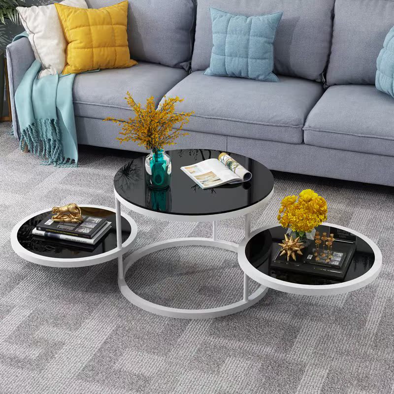 Northern Europe rotate tea table Simplicity Small apartment Toughened glass a living room balcony Small coffee table originality Iron art circular Side tablein the Residential furniture , Categories , Tea table category - from Buy2taobao.com to provide professional Taobao agent buy service