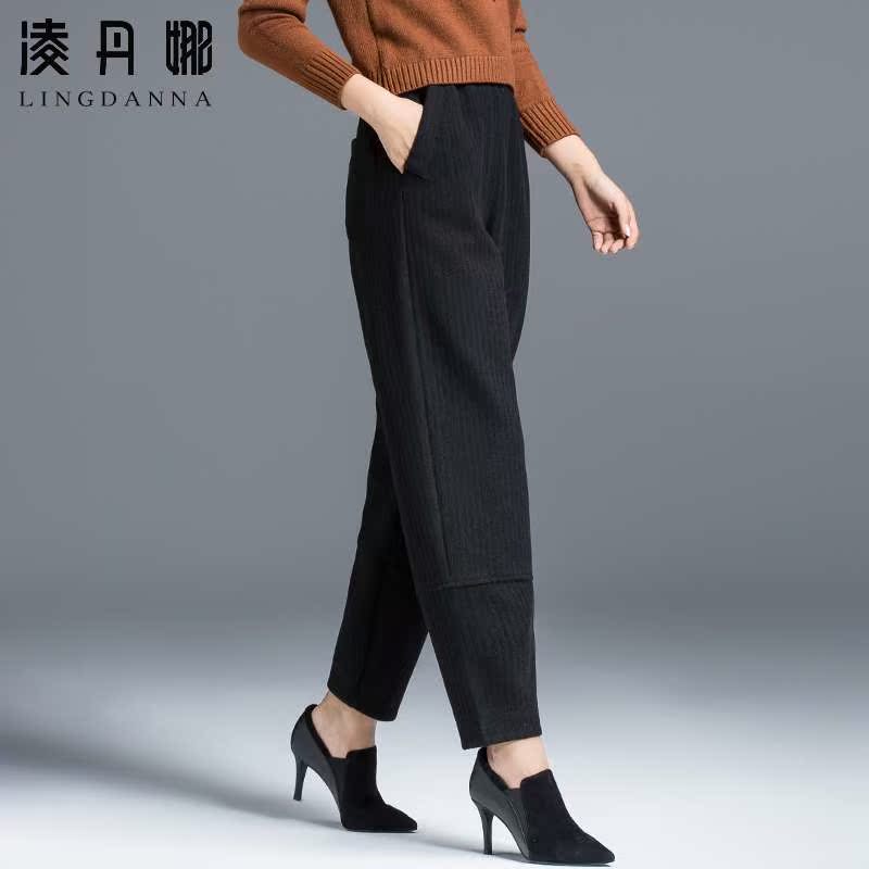 女式燈籠褲新款毛線褲子大碼胖mm蘿蔔褲秋冬款寬松條紋哈倫九分褲在類目 女裝/女士精品, 褲子, 休閒褲中 - 來自Buy2taobao.com提供專業的淘寶代購服務