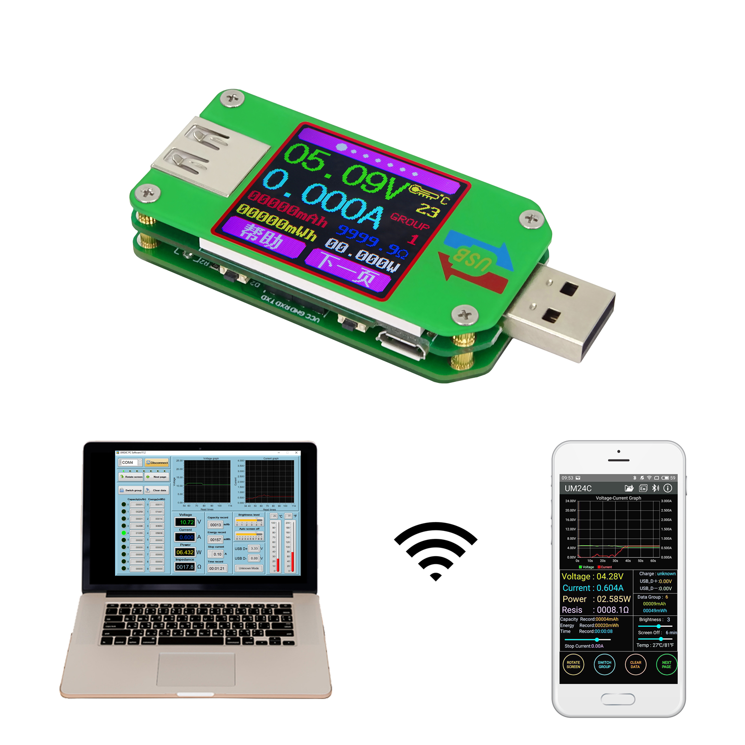 睿登UM24C USB 2.0彩屏测试仪 电压电流表 温度计 功率电池容量表在类目 五金/工具, 仪器仪表, 其它仪表仪器中 - 来自Buy2taobao.com提供专业的淘宝代购服务