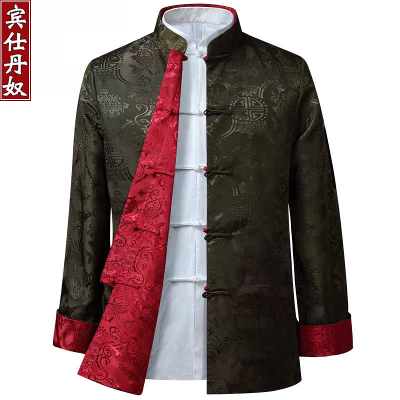春秋中老年唐装男中国民族中式穿外套长袖风居士服两面汉服男夹克在类目 男装, 民族服装中 - 来自Buy2taobao.com提供专业的淘宝代购服务