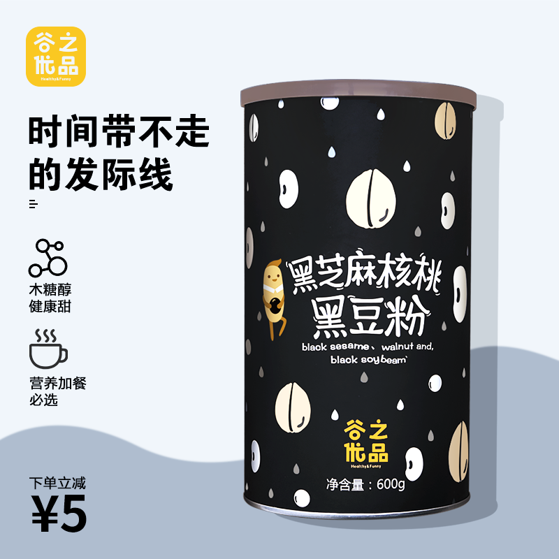 谷之优品 黑芝麻核桃黑豆粉即食营养早餐粉孕妇黑芝麻糊罐装冲饮在类目 咖啡/麦片/冲饮, 天然粉粉食品中 - 来自Buy2taobao.com提供专业的淘宝代购服务