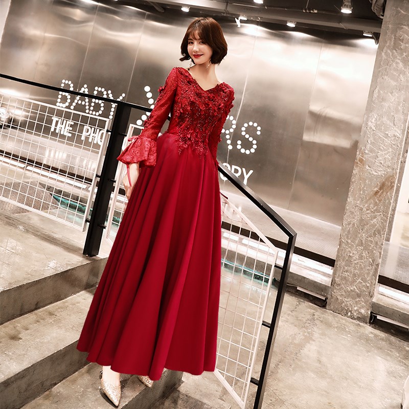 敬酒服新娘夏季2019结婚新款红色长袖婚礼显瘦回门答谢宴订婚礼服|ruв категории Женская одежда, Cвадебные платья, платье/вечернее платье - от Buy2taobao.com для оказания профессиональной услуги покупки агента Taobao