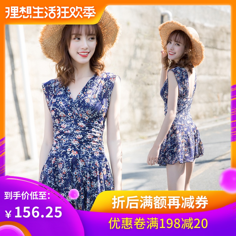 泡温泉泳衣女保守连体遮肚裙式小胸聚拢显瘦遮副乳泳衣碎花中年|msdalam kategori sukan/Yoga/kecergasan/bekalan peminat, berenang, sekeping baju renang - dari Buy2taobao.com untuk memberikan perkhidmatan ejen Taobao profesional membeli