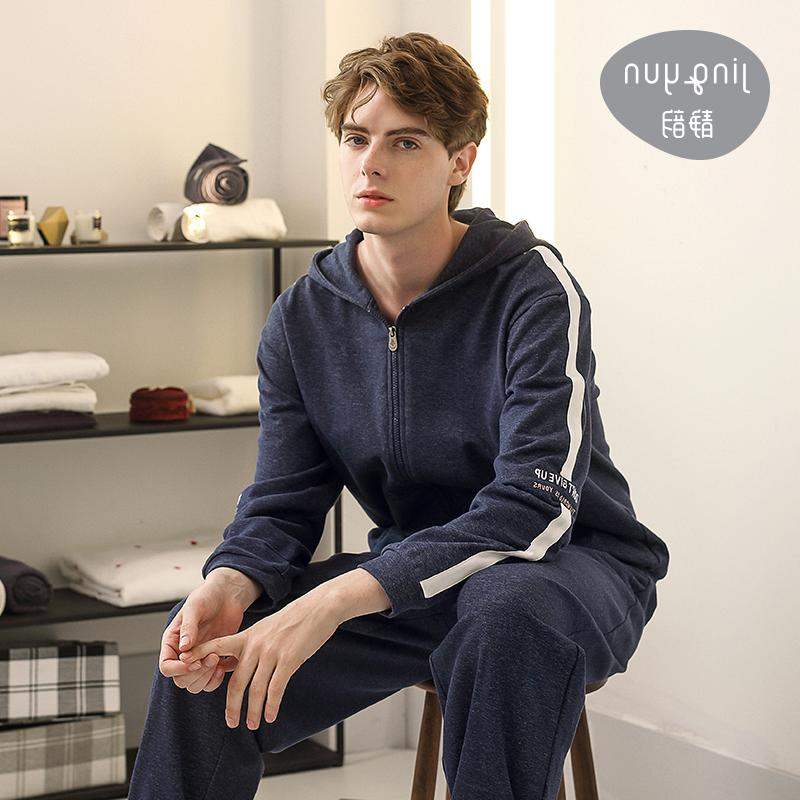 Counter positive brand 2019 Spring new pattern pajamas man pure cotton Home service package Long sleeve Hooded Sportyin the Lingerie/Men's underwear/Tracksuit , Pajamas/Home service package category - from Buy2taobao.com to provide professional Taobao agent buy service