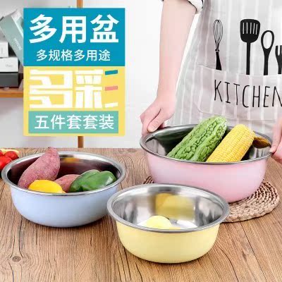 厨房加厚圆形盆子家用烘焙打蛋盆不锈钢汤盆洗菜盆料理盆小和面盆|ruв категории посуда, посуда, бассейн - от Buy2taobao.com для оказания профессиональной услуги покупки агента Taobao