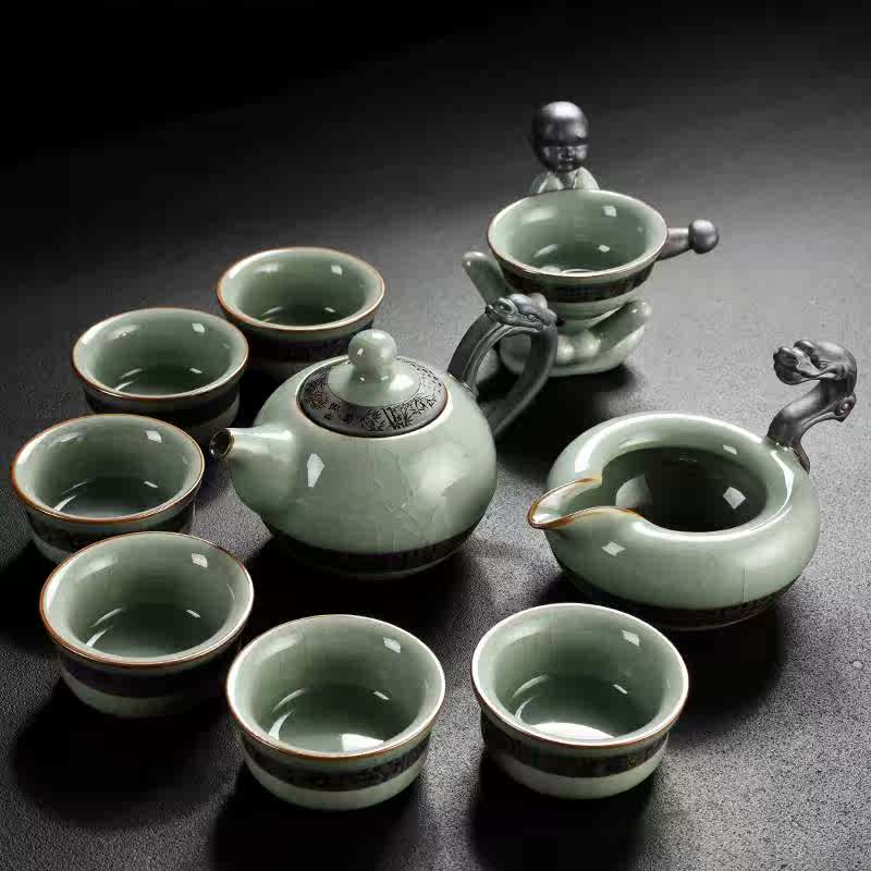 household Gifts Japanese teapot ceramics Ge Ruyao Film opening Cover bowl Make tea teacup Gift box packaging tea set suitin the Tableware , Tea set , Kung Fu Tea category - from Buy2taobao.com to provide professional Taobao agent buy service