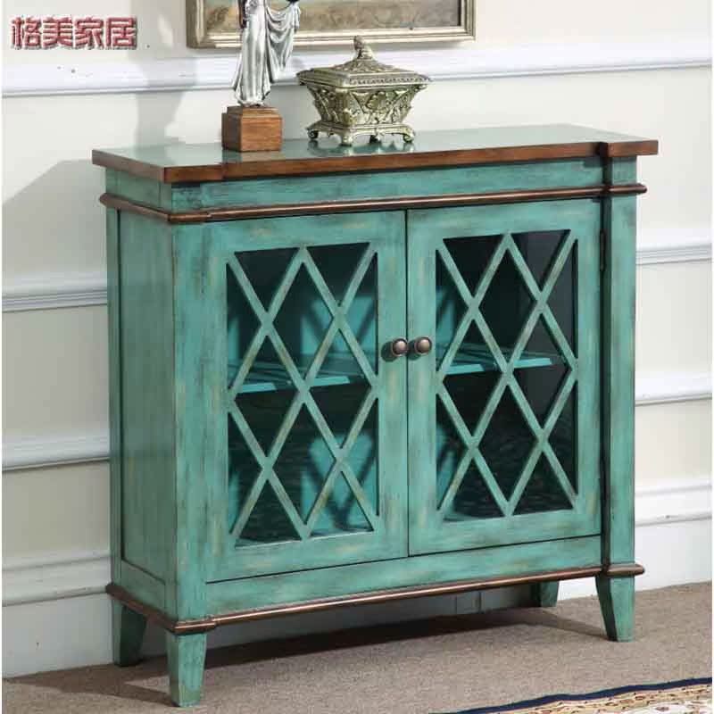 American country Entrance door Shoe cabinet Mediterranean Sea Foyer Hollow To fake something antique Do the old Storage Storage cabinet furniture Side cabinetin the Residential furniture , Cabinet , Foyer/Entrance cabinet category - from Buy2taobao.com to provide professional Taobao agent buy service