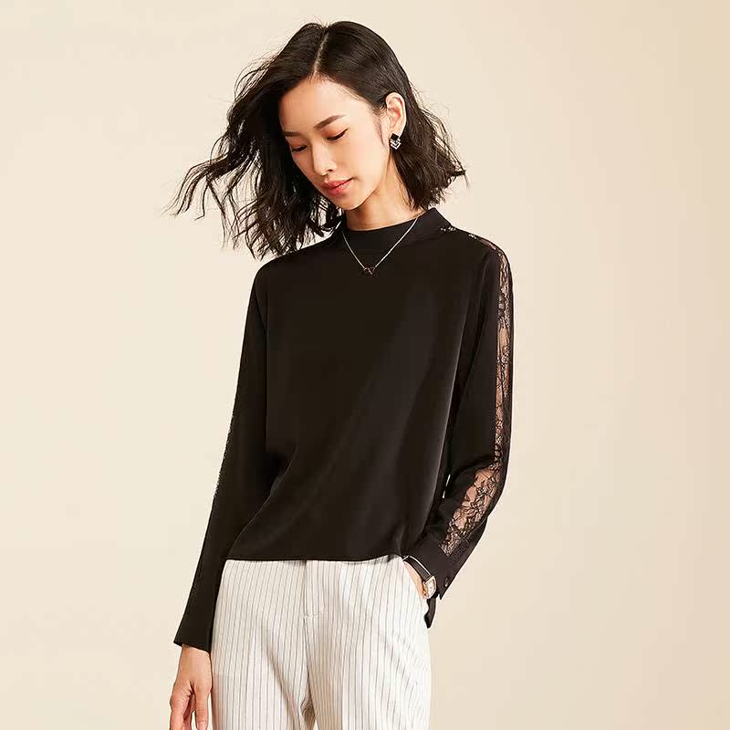 【88元新品】2019春新款红色雪纺长袖女小立领蕾丝优雅上衣打底衫|ruв категории Женская одежда, кружева свитер/шифон рубашка - от Buy2taobao.com для оказания профессиональной услуги покупки агента Taobao