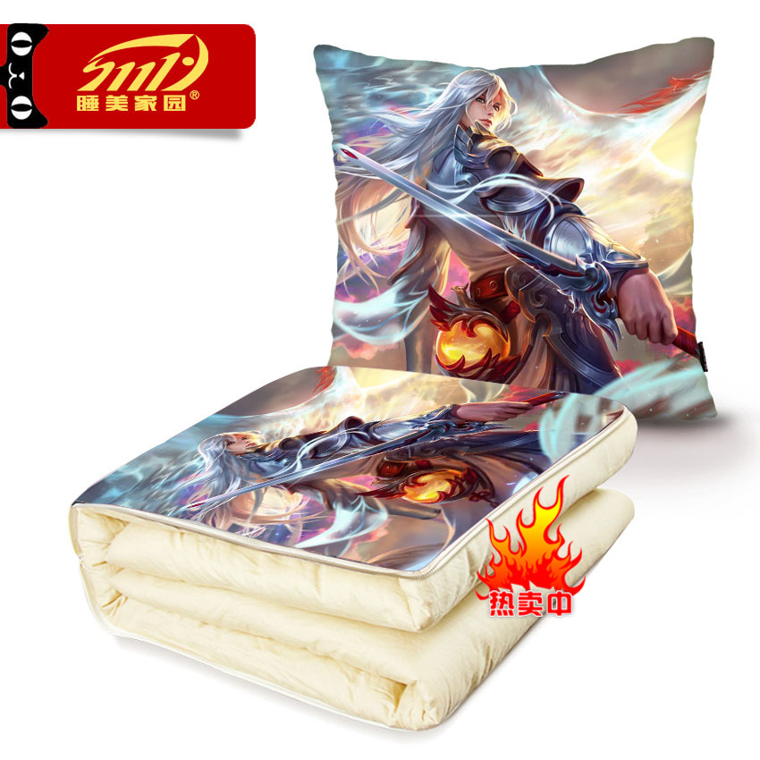 King Li Bai glory periphery Zhao Yun Luna Mulan Liu Bang pillow quilt Dual use Triple summer quiltin the Home Fabric , Pillow/Pillow category - from Buy2taobao.com to provide professional Taobao agent buy service