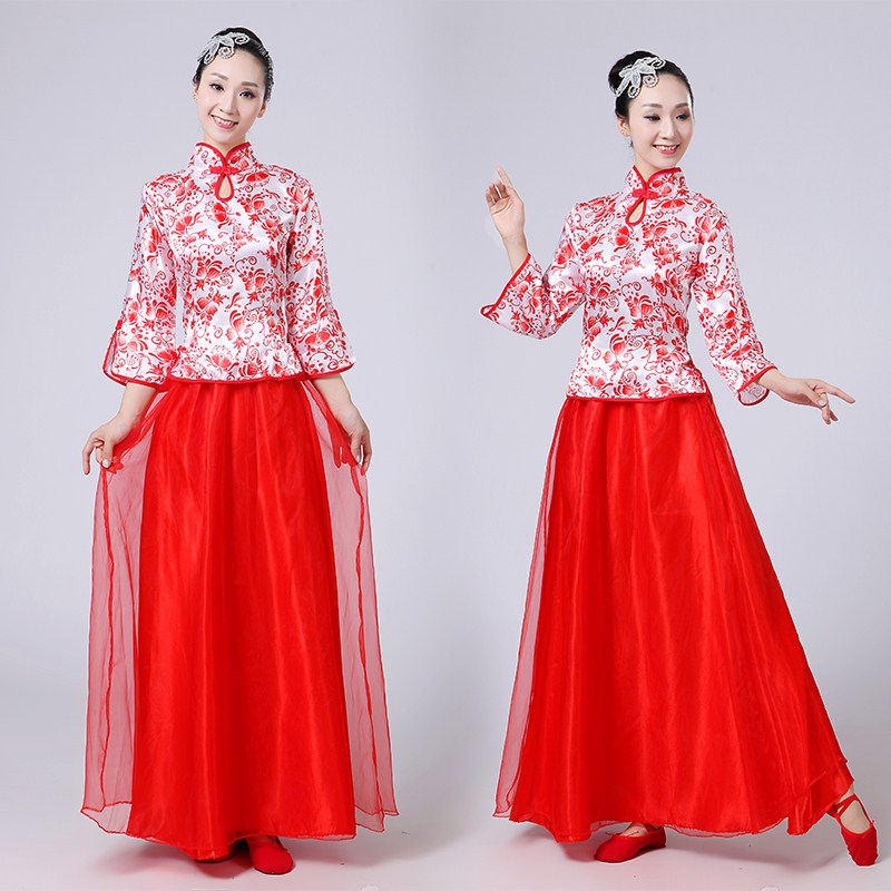new pattern Chorus longuette Blue and white porcelain Sleeve Folk music performance Classical dance Guzheng accompaniment Chinese style costumein the Women's clothing/Boutique , Costume/National costume/Stage costumes , National costume/Costumes category - from Buy2taobao.com to provide professional Taobao agent buy service
