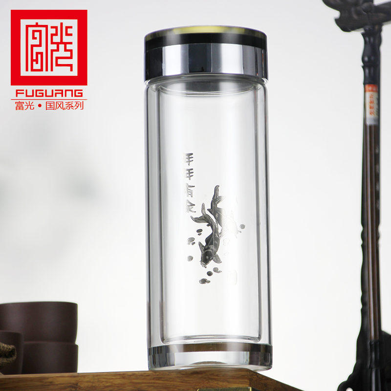 富光水晶玻璃茶杯創意杯子283-320帶蓋水杯便攜玻璃杯雙層透明杯在類目 餐飲具, 杯子/水杯/水壺, 玻璃杯中 - 來自Buy2taobao.com提供專業的淘寶代購服務