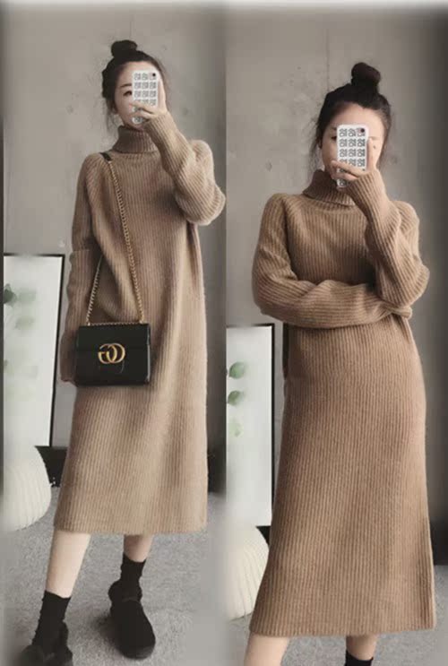 sweater thickening Autumn and winter Mid length version Socket Easy Korean Edition new pattern High collar knitting Base coat Knee skirtin the Women's clothing/Boutique , Sweaters  category - from Buy2taobao.com to provide professional Taobao agent buy service