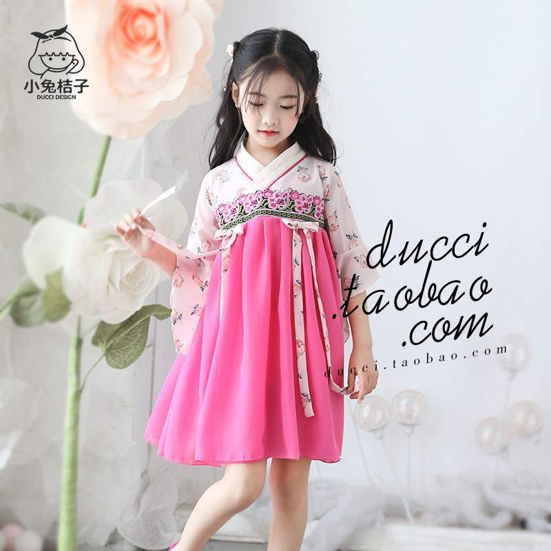 女童汉服连衣裙夏季清凉雪纺儿童喇叭袖公主裙小女孩中国风旗袍裙|msdalam kategori Kanak-kanak/Bayi/Keluarga dipasang, Kanak-kanak cheongsam/pakaian/pakaian kebangsaan, Cheongsam - dari Buy2taobao.com untuk memberikan perkhidmatan ejen Taobao profesional membeli