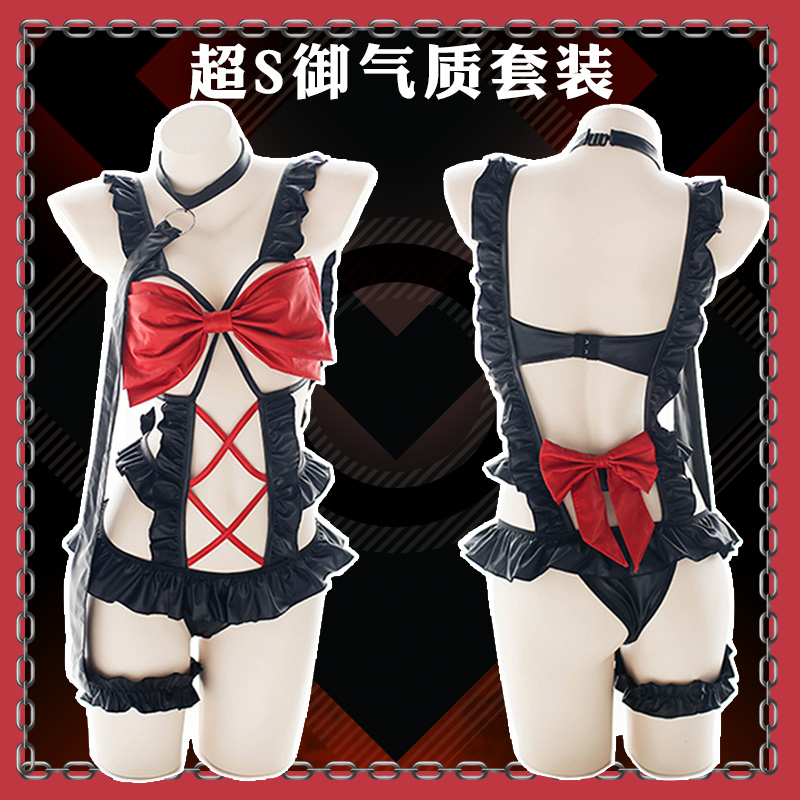 Hollow Big bow Traction chain Leg loops Three Patent leatherin the Play mode/Anime/Periphery/cos/Board games , Cosplay Apparel/Props/Service , Cosplay Women category - from Buy2taobao.com to provide professional Taobao agent buy service