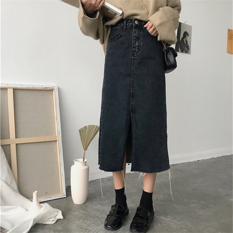 春季韩版修身开叉中长款A字包臀牛仔裙 显瘦高腰半身裙女时尚裙子在类目 女装/女士精品, 半身裙中 - 来自Buy2taobao.com提供专业的淘宝代购服务