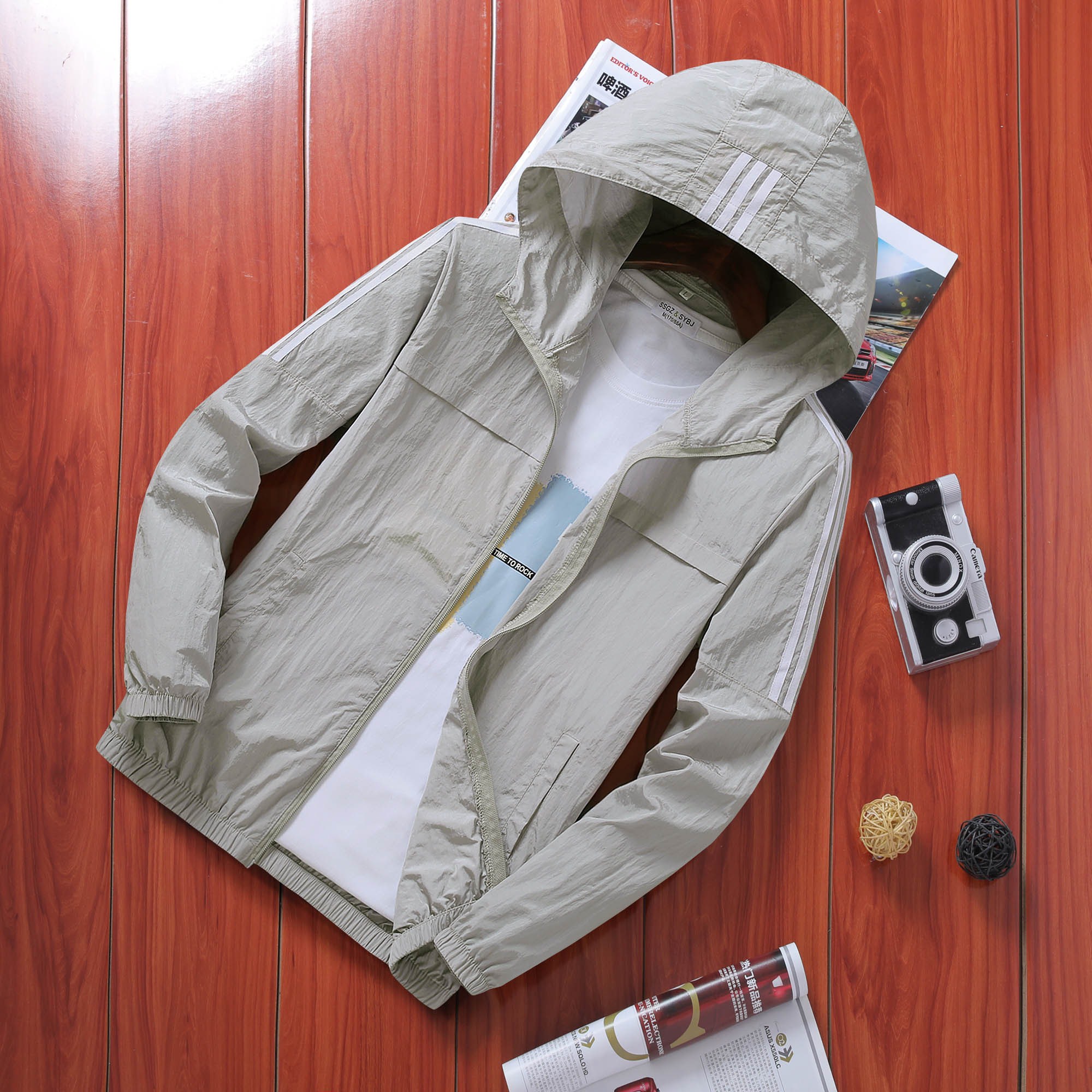 2019 Spring new pattern Hooded Sunscreen man coat leisure time Korean Edition Jacket Sunscreen Thin section mlbin the Men's clothing, Jacket category - from Buy2taobao.com to provide professional Taobao agent buy service