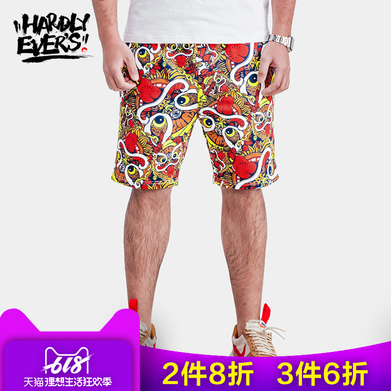 hardlyevers额菲尔原创潮牌HEA大码男装醒狮印花卫裤休闲短裤男在类目 男装, 休闲裤中 - 来自Buy2taobao.com提供专业的淘宝代购服务