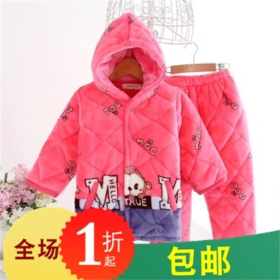 新品2019年女童女宝睡衣宝厚款2加绒夹棉4秋冬珊瑚绒家居服季加3|ruв категории Детская одежда, детей дома, одежду, домашнего костюм - от Buy2taobao.com для оказания профессиональной услуги покупки агента Taobao