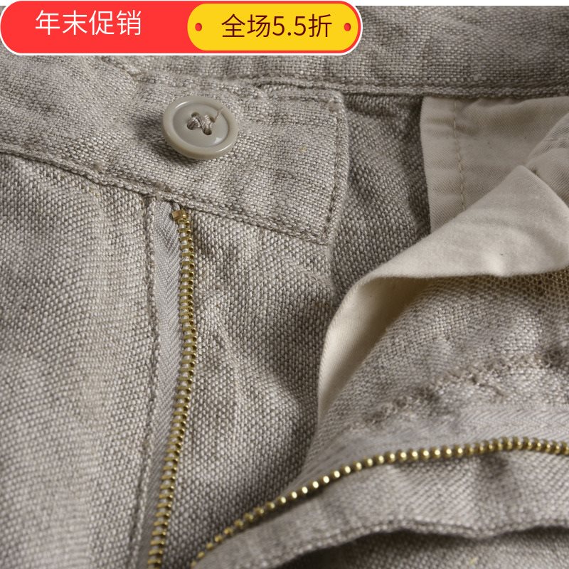 夏季亚麻短裤男透气五分裤复古质感粗麻休闲裤潮男米灰色百搭中裤|ruв категории Мужская одежда, брюки - от Buy2taobao.com для оказания профессиональной услуги покупки агента Taobao
