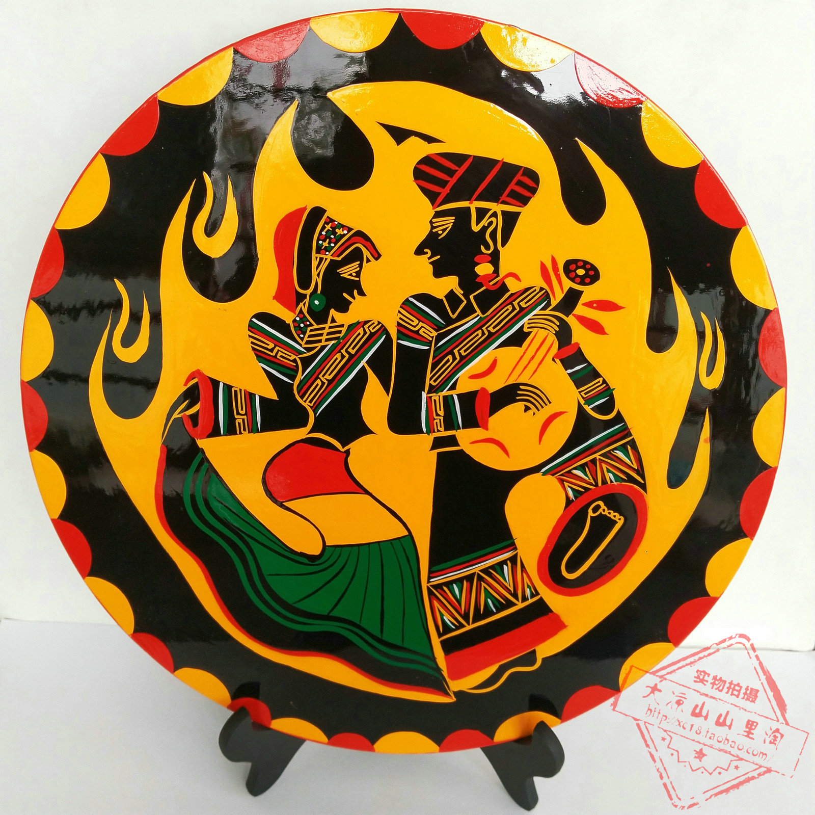 Yi Lacquer ware character Painted plate Pure handwork Coloured drawing woodiness Process plate a living room a decoration Large tradition Lacquer warein the Arts and crafts , Folk arts and crafts Features , Lacquerware category - from Buy2taobao.com to provide professional Taobao agent buy service