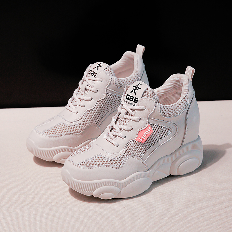 2019 Spring new pattern The increase in 8cm Net surface ventilation gym shoes The thickness of the bottom Women's Shoes Little Bear White Casual shoesin the Women's Shoes, Low shoes category - from Buy2taobao.com to provide professional Taobao agent buy service