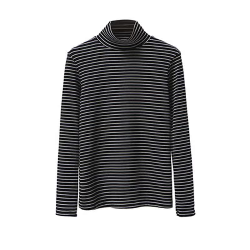 stripe High collar Base coat Long sleeve spring and autumn Women's wear 2019 Early spring new pattern Internal lap Western style T-shirt Scheming jacketin the Women's clothing/Boutique , T-shirt category - from Buy2taobao.com to provide professional Taobao agent buy service