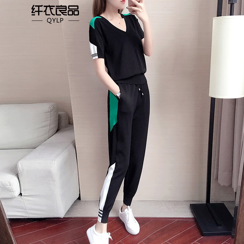 Fiber clothing Ichiban 2019 Summer wear new pattern summer Women's wear leisure time motion fashion personality Short sleeved Two piece set D15667in the Electric cars/Fitting/Transportation , Electric vehicles and equipment area , Electric car sun protection clothing/Shawl category - from Buy2taobao.com to provide professional Taobao agent buy service